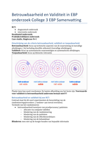 Betrouwbaarheid en Validiteit in EBP onderzoek College 3 EBP 