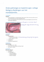 College orale pahtologie en kaak: maligne afwijkingen van het mondslijmvlies.