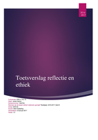 Reflectie en ethiek toetsverslag jaar 2    Cijfer: 9