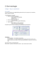 Huidtherapie Blok C1 C-Dermatologie College 1 Talg- en zweetklieren. Ook bundels verkrijgbaar van alle college's van C-Derm en een bundel samen met C-ANFY (Hart) en C-CHEM!