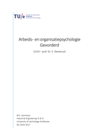 1JV10 - Arbeids en Organisatie psychologie gevorderd Samenvatting