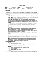 Lesson Plan for Cooperating Teacher Observation