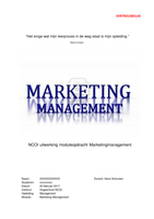 Moduleopdracht Marketing Management NCOI Eindcijfer een 9,0