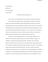 ENGL 1001 Rhetorical Analysis Essay