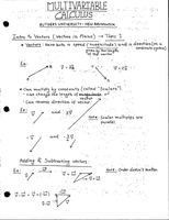 Multivariable Calculus (Calculus 3) Notes Spring 2017