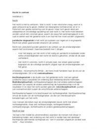 Samenvatting van Recht in context & Juridische methoden