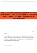 HCCA- CHC EXAM, PRACTICE EXAM AND STUDY GUIDE NEWEST 2024 ACTUAL EXAM 75 QUESTIONS AND CORRECT DETAILED ANSWERS WITH EXPLANATIONS 