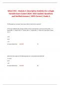 WGU C955 - Module 4: Descriptive Statistics for a Single Variable Exam (Latest 2024/ 2025 Update) Questions and Verified Answers| 100% Correct| Grade A