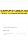 TOP DRIVER IL FINAL EXAM NEWEST 2024 ACTUAL EXAM 100 QUESTIONS AND CORRECT ANSWERS (VERIFIED ANSWERS) |ALREADY GRADED A+