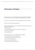 Philosophy of Religion Exam Questions with Solutions