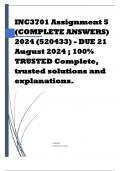 INC3701 Assignment 5 (COMPLETE ANSWERS) 2024 (520433) - DUE 21 August 2024 ; 100% TRUSTED Complete, trusted solutions and explanations.