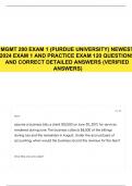 PACKAGE FOR MGMT 200 EXAMS (PURDUE UNIVERSITY) NEWEST 2024 FINAL EXAM, PRACTICE EXAM AND STUDY GUIDE QUESTIONS AND CORRECT DETAILED ANSWERS (VERIFIED ANSWERS) |ALREADY GRADED A+