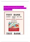 Test Bank: Journey Across The Life Span: Human Development And Health Promotion, 6th Edition Polan