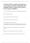 Test Bank FOR Perrys Maternal Child Nursing Care in Canada, 3rd Edition QUESTIONS AND ANSWERS (Keenan-Lindsay, 2024), Chapter 1-55 | All Chapters GRADED A