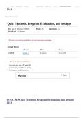 COUC 515 Quiz- Methods, Program Evaluation, and Designs 2023