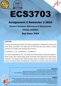 ECS3703 Assignment 2  (COMPLETE ANSWERS) Semester 2 2024 