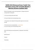 NURS 5334 Rehearsal Exam Toolkit Test Questions along with Complete Module 7 Marking Scheme Updated 2024