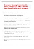 Emergency Nursing Orientation 3.0: Shock Emergencies - ENA-ENO-C14 Exam Questions Correctly Answered.