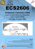 ECS2606 Assignment 1 (COMPLETE ANSWERS) Semester 2 2024 (583390) - DUE 15 August 2024 