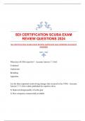 SDI CERTIFICATION SCUBA EXAM REVIEW QUESTIONS 2024|VERIFIED|ACCURATE ANSWERS