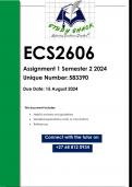 ECS2606 Assignment 1 (QUALITY ANSWERS) Semester 2 2024