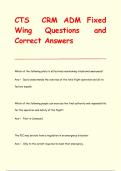 CTS CRM ADM Fixed  Wing Questions and  Correct Answers