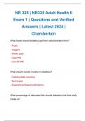 NR 325 | NR325 Adult Health II Exam 1 | Questions and Verified Answers | Latest 2024 | Chamberlain