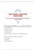 WPC EXAM 1 PRACTICE QUESTIONS|GUARANTEED SET|VERIFIED WITH ACCURATE ANSWERS