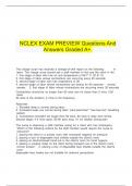    NCLEX EXAM PREVIEW Questions And Answers Graded A+.