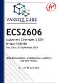 ECS2606 Assignment 2 (DETAILED ANSWERS) Semester 2 2024 - DISTINCTION GUARANTEED