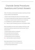 Chairside Dental Procedures Questions and Correct Answers