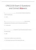 CPSC2150 Exam 2 Questions  and Correct Answers