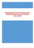 REGISTERED SLEEP TECHNOLOGIST EXAM 2024 WITH 100% ACCURATE SOLUTIONS