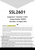 SSL2601 Assignment 1 (ANSWERS) Semester 2 2024 - DISTINCTION GUARANTEED