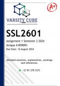 SSL2601 Assignment 1 (DETAILED ANSWERS) Semester 2 2024 - DISTINCTION GUARANTEED 