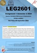 LEG2601 Assignment 1 (COMPLETE ANSWERS) Semester 2 2024 - DUE 6 September 2024