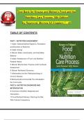 TEST BANK - Krause and Mahan’s Food and the Nutrition Care Process 16th Edition by Raymond & Morrow, All 45 Chapters Covered, Verified Latest Edition