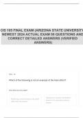 CIS 105 FINAL EXAM (ARIZONA STATE UNIVERSITY) NEWEST 2024 ACTUAL EXAM 50 QUESTIONS AND CORRECT DETAILED ANSWERS (VERIFIED ANSWERS)