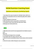 NASM Nutrition Coaching Exam (2024/2025) Questions and answers (Verified by Expert)