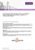 THE INTERSECTION OF INTELLECTUAL PROPERTY RIGHTS AND INNOVATION POLICY MAKING – A LITERATURE REVIEW updated