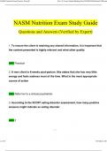 NASM Nutrition Exam Practice Test Questions and Answers (Verified by Expert)