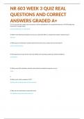 NR 603 WEEK 3 QUIZ REAL QUESTIONS AND CORRECT ANSWERS GRADED A+ 