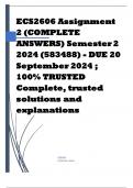 ECS2606 Assignment 1 (COMPLETE ANSWERS) Semester 2 2024 (583390) - DUE 15 August 2024 ; 100% TRUSTED Complete, trusted solutions and explanations. 