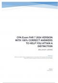 CPA Exam FAR 7 2024 VERSION WITH 100% CORRECT ANSWERS TO HELP YOU ATTAIN A DISTINCTION