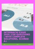 INTERNACHI EXAM 2024 |238 QUESTIONS | WITH COMPLETE SOLUTIONS, SCORED A+