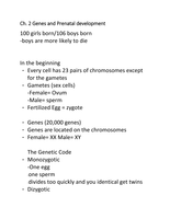 Developmental PSYCH notes (CH. 2 genes & prenatal development)