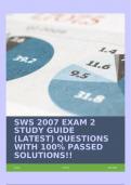 SWS 2007 EXAM 2 STUDY GUIDE (LATEST) QUESTIONS WITH 100% PASSED SOLUTIONS!!