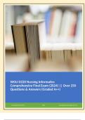 WGU D220 Nursing Informatics Comprehensive Final Exam (2024) || Over 250 Questions & Answers (Graded A++)