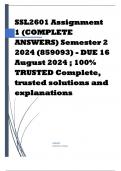 SSL2601 Assignment 1 (COMPLETE ANSWERS) Semester 2 2024 (859093) - DUE 16 August 2024 ; 100% TRUSTED Complete, trusted solutions and explanations