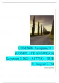 COM2604 Assignment 1 (COMPLETE ANSWERS) Semester 2 2024 (817738) - DUE 21 August 2024